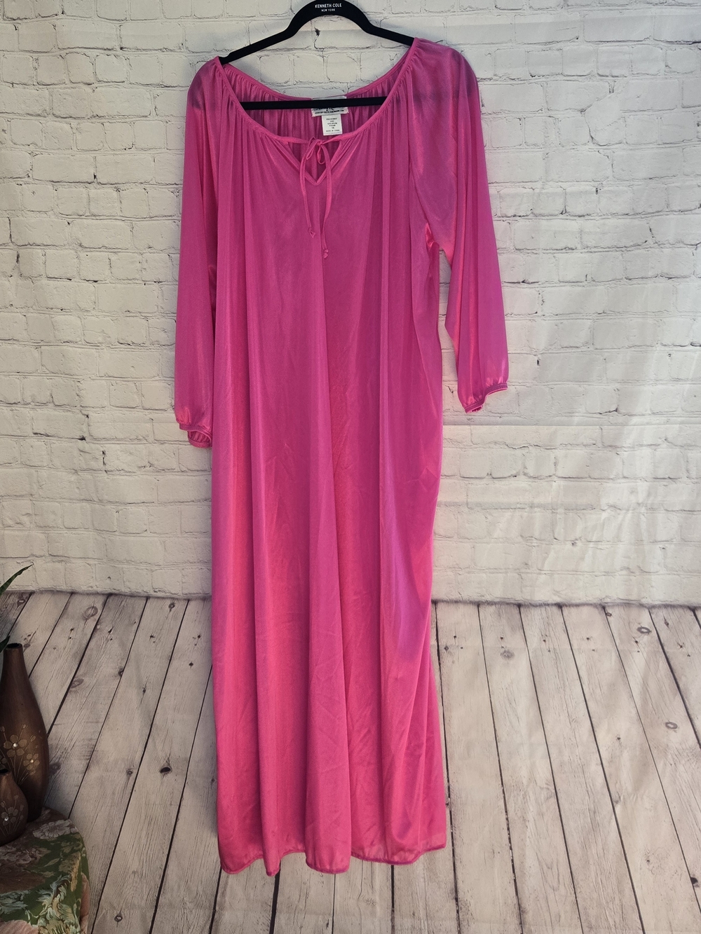Anthony Richards 1x Caftan Mumu House Dress Pink All Nylon 70s Style Caftan